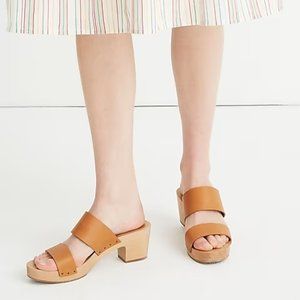 Madewell Clara Clog Sandal in Camel Brown Size 8